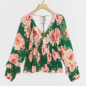 ANTHROPOLOGIE Farm Rio Rayna Blouse